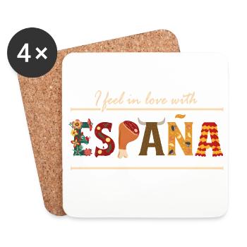 I Feel In Love With España Spanien Urlaub Spruch - Untersetzer (4er-Set) - Weiß - Vorne