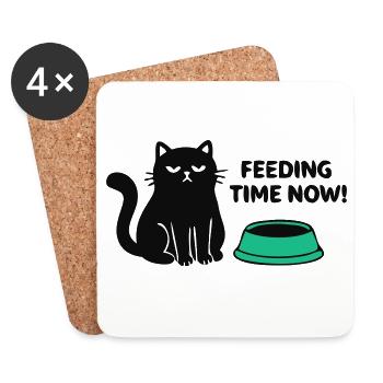 Boese Katze Schriftzug - Untersetzer (4er-Set) - Weiß - Vorne