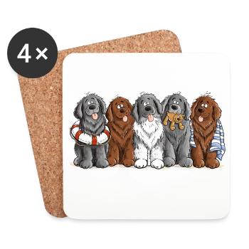 Neufundländer Wasserrettung Newfie Rescue Hunde - Untersetzer (4er-Set) - Weiß - Vorne