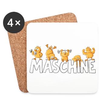 Maschine Küken Workout Fitness Kraftsport Humor - Untersetzer (4er-Set) - Weiß - Vorne