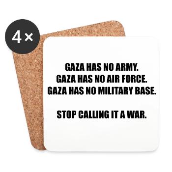 GAZA HAS NO ARMY - Untersetzer (4er-Set) - Weiß - Vorne