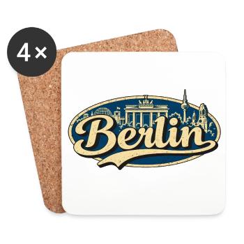 Berlin Vintage Stadtmotiv - Untersetzer (4er-Set) - Weiß - Vorne