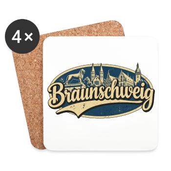 Braunschweig Vintage Stadtmotiv - Untersetzer (4er-Set) - Weiß - Vorne