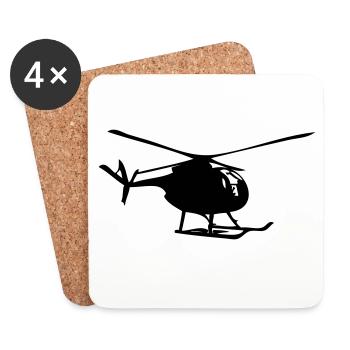 Hubschrauber - Untersetzer (4er-Set) - Weiß - Vorne