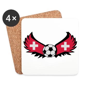 football suisse - Dessous de verre (lot de 4) - blanc - Devant