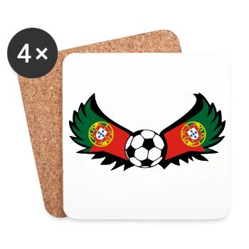 Football Portugal - Dessous de verre (lot de 4) - blanc - Devant