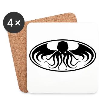 Cthulhu Dark Emblem Parodie - Untersetzer (4er-Set) - Weiß - Vorne