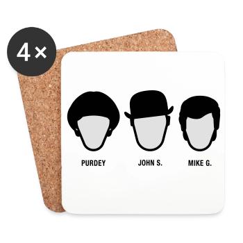 Chapeau Melon (S-05-P-JS-MG) - Dessous de verre (lot de 4) - blanc - Devant