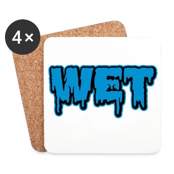 Wet | feucht | nass | Slime - Dessous de verre (lot de 4) - blanc - Devant