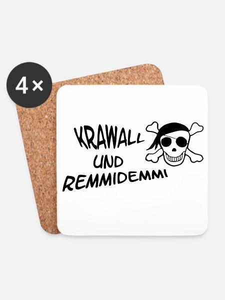 Krawall und Remmidemmi - Untersetzer (4er-Set) - Weiß