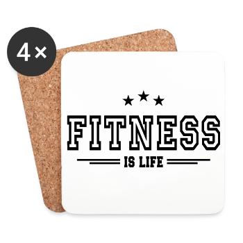 fitness est la vie II - Dessous de verre (lot de 4) - blanc - Devant