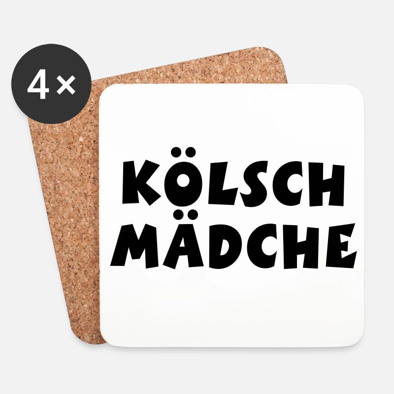 Kölsch Mädche - Ein Mädchen aus Köln - Untersetzer (4er-Set) - Weiß
