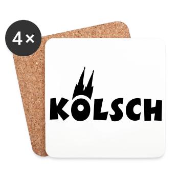 Köln Kölsch Kölner Dom - Untersetzer (4er-Set) - Weiß - Vorne