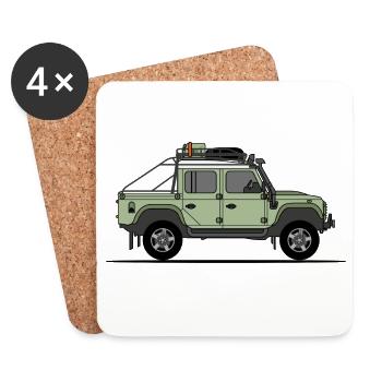 Defender 110 - Offroad double cab - Coasters (set of 4) - white - Front