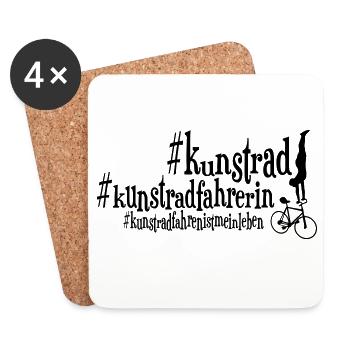 Kunstrad, Kunstradfahren, Hallen #Kunstradfahrerin - Untersetzer (4er-Set) - Weiß - Vorne