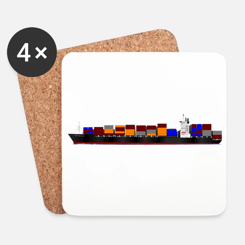 Container Ship - Untersetzer (4er-Set) - Weiß