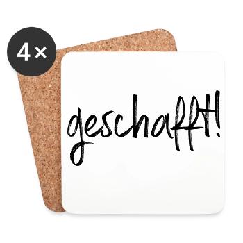 geschafft Ziel erreicht Geschenkidee Prüfung Abi - Untersetzer (4er-Set) - Weiß - Vorne