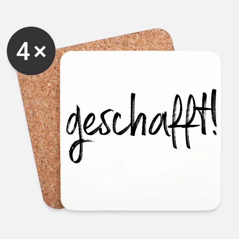 geschafft Ziel erreicht Geschenkidee Prüfung Abi - Untersetzer (4er-Set) - Weiß