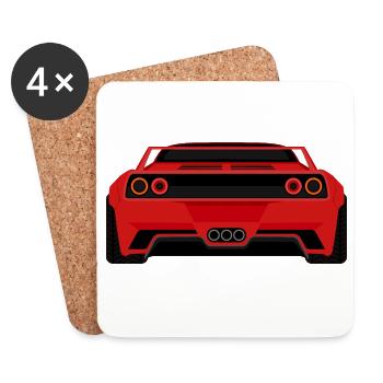 Vue arrière de voiture de sport – Puissance & design - Dessous de verre (lot de 4) - blanc - Devant