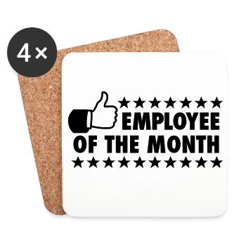 Employé du mois - Dessous de verre (lot de 4) - blanc - Devant