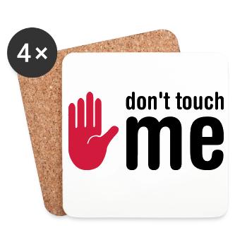 don't touch me - Dessous de verre (lot de 4) - blanc - Devant