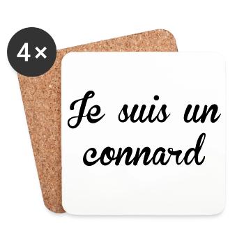 Je suis un Connard ! - Dessous de verre (lot de 4) - blanc - Devant