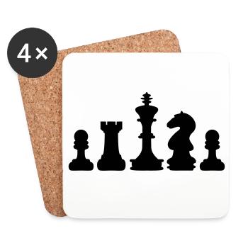 Schach - Untersetzer (4er-Set) - Weiß - Vorne
