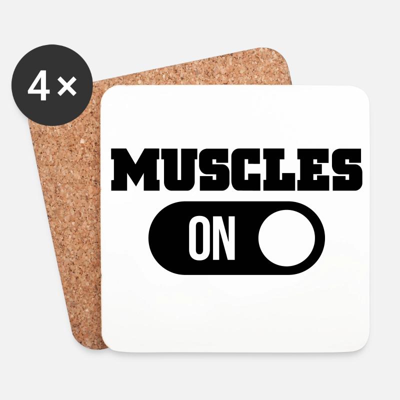 Muskeln - Untersetzer (4er-Set) - Weiß
