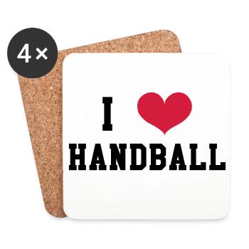 I Love Handball - Untersetzer (4er-Set) - Weiß - Vorne