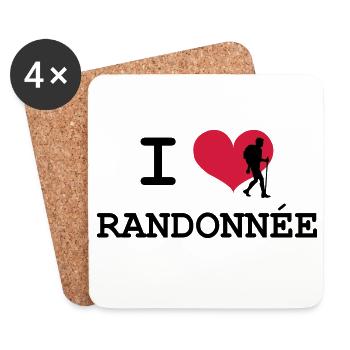 I Love Randonnée - Dessous de verre (lot de 4) - blanc - Devant