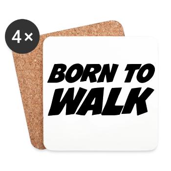 Born to Walk - Hiking - Untersetzer (4er-Set) - Weiß - Vorne