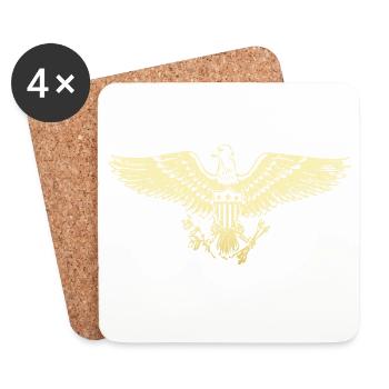 USA aigle armoiries - Dessous de verre (lot de 4) - blanc - Devant
