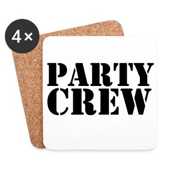 Party Crew - Untersetzer (4er-Set) - Weiß - Vorne
