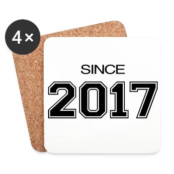 Since 2017 | Athletic Varsity Style Date - Coasters (set of 4) - white - Front