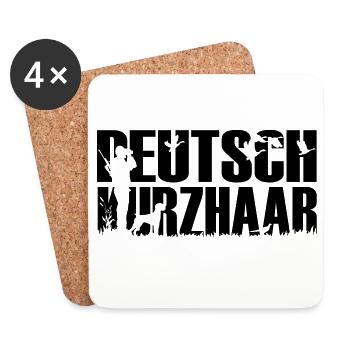 Jagdhund Deutsch Kurzhaar - Untersetzer (4er-Set) - Weiß - Vorne