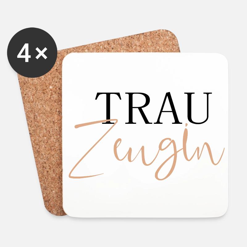 Trauzeugin - Untersetzer (4er-Set) - Weiß