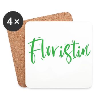 Floristin Design – Eleganter Schriftzug - Untersetzer (4er-Set) - Weiß - Vorne