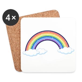 Lebendiger Regenbogen über den Wolken - Untersetzer (4er-Set) - Weiß - Vorne