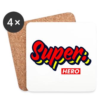 Super héros - Dessous de verre (lot de 4) - blanc - Devant