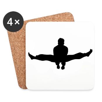 Karaté ou taekwondo double kick teinte - Dessous de verre (lot de 4) - blanc - Devant