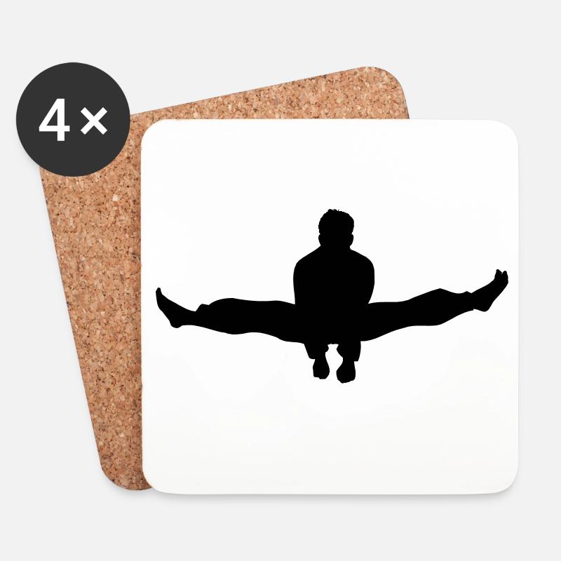Karate oder Taekwondo Double Kick Schatten - Untersetzer (4er-Set) - Weiß