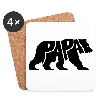 Ours Papa - Dessous de verre (lot de 4) - blanc - Devant