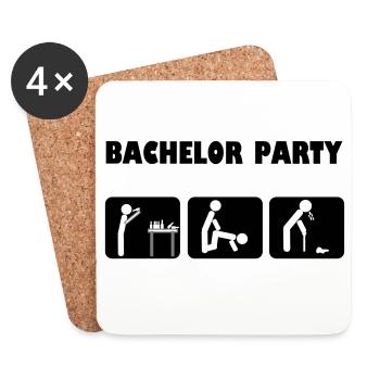 Bachelor celebration - Coasters (set of 4) - white - Front
