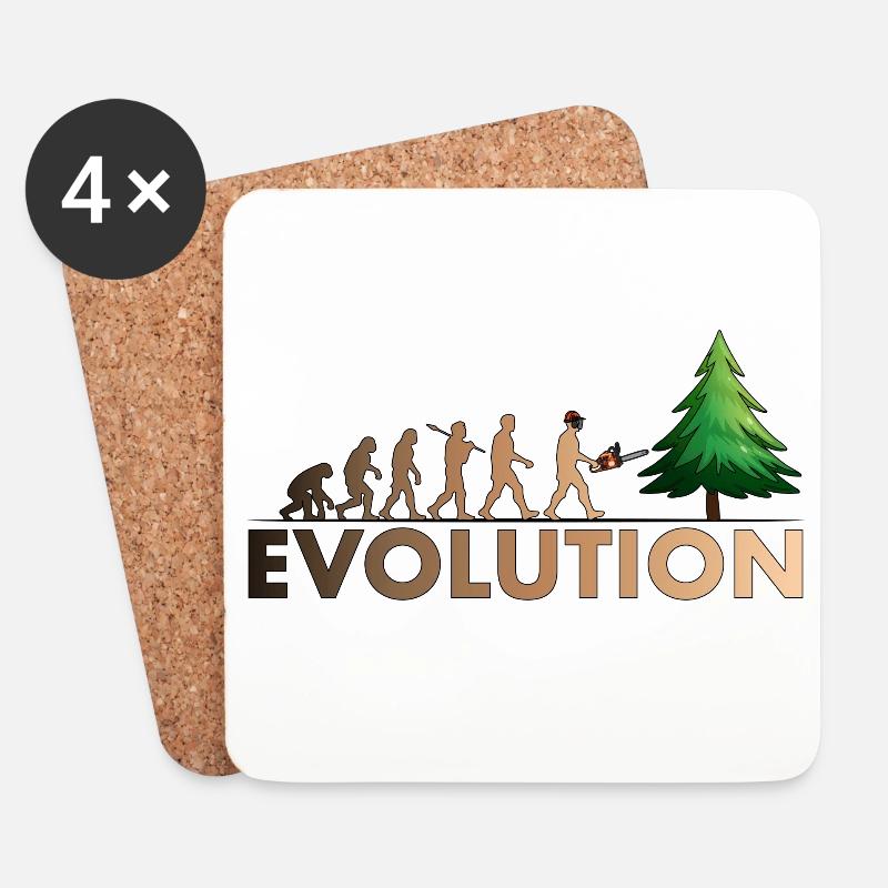 Kettensägen Evolution Farbe - Untersetzer (4er-Set) - Weiß