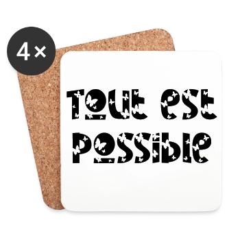 Tout est possible papillon - Dessous de verre (lot de 4) - blanc - Devant