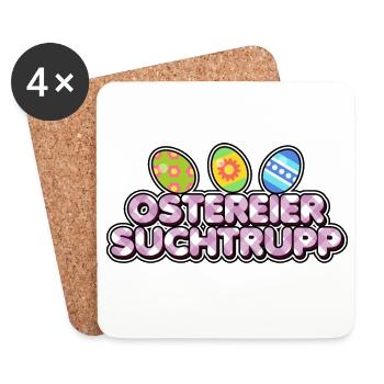 Ostereier Suchtrupp - Untersetzer (4er-Set) - Weiß - Vorne