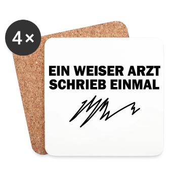 Arzt Geschenk Notarzt Medizin Krankenwagen - Untersetzer (4er-Set) - Weiß - Vorne