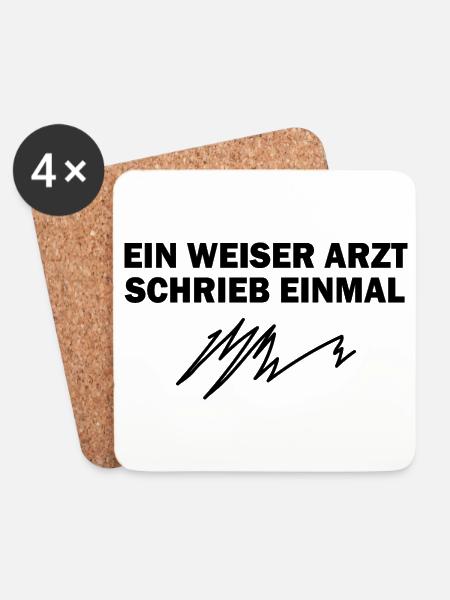Arzt Geschenk Notarzt Medizin Krankenwagen - Untersetzer (4er-Set) - Weiß