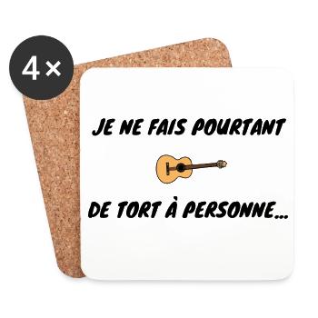 La mauvaise réputation Brassens - Dessous de verre (lot de 4) - blanc - Devant