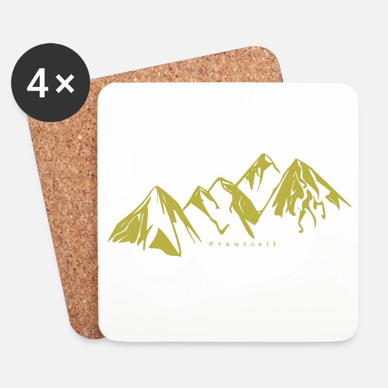 Berge - Untersetzer (4er-Set) - Weiß
